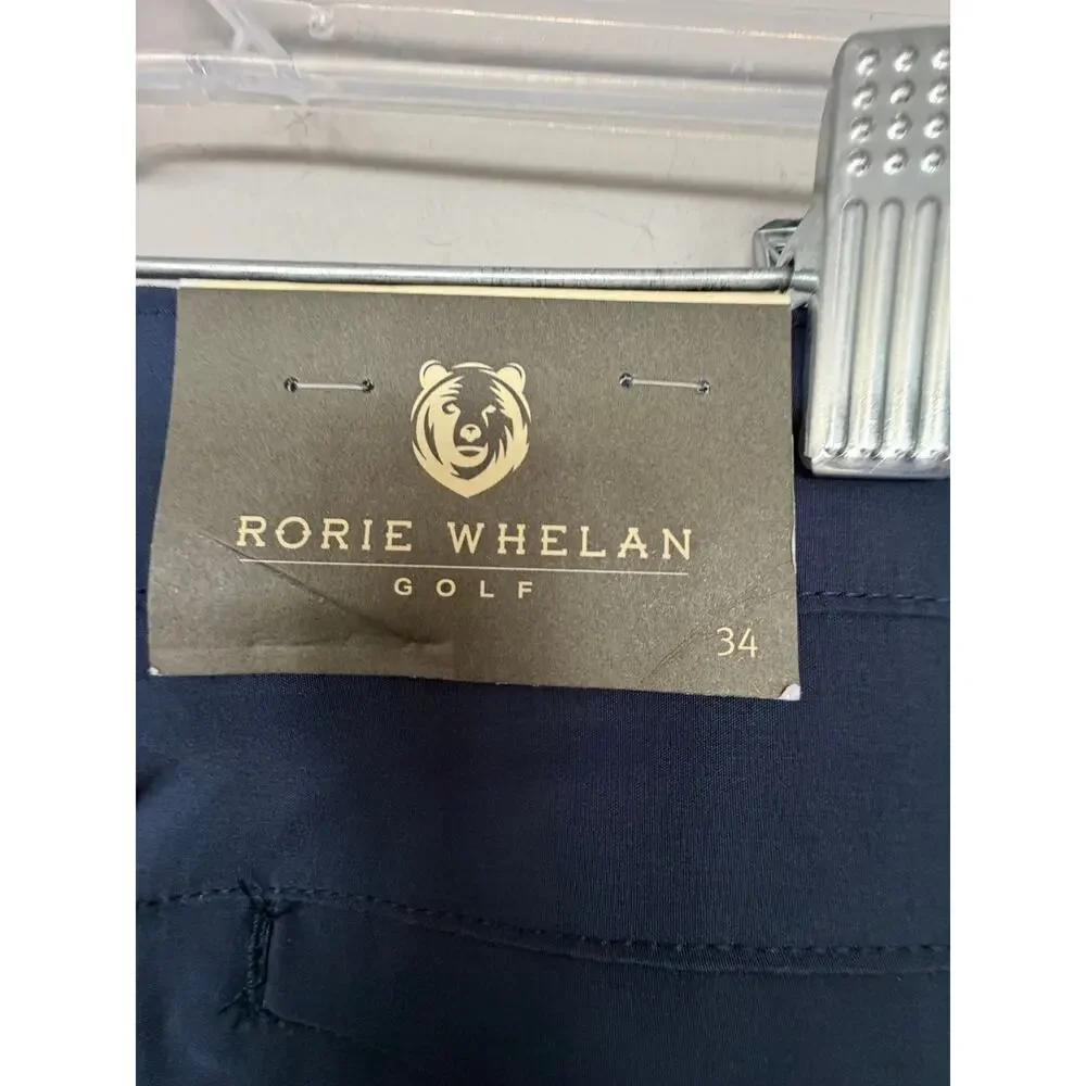 Rorie Whelan Golf Shorts Mens 34 Navy Performance Stretch Flat Front NWT